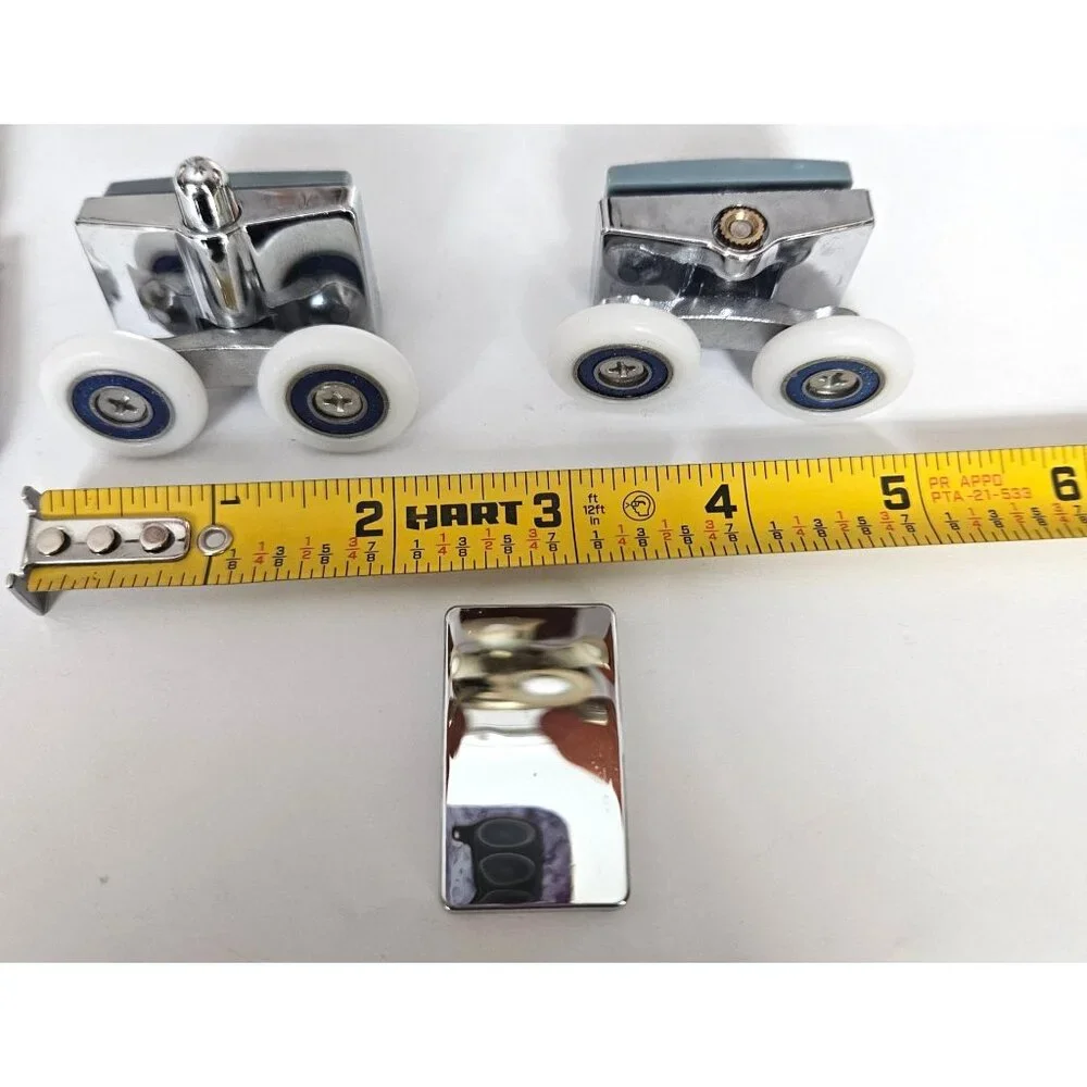 Heavy Duty Shower Door Rollers 4 Up 4 Down With 8 Crash Pads Bathroom Acc